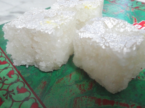 Coconut burfi serves a good finale to your HOli menu Coconut burfi